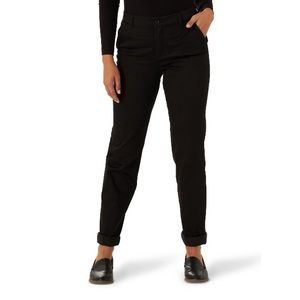 NWT LEE Women's Comfort Woven Straight Leg Pant - Midrise Ultra Soft BLACK